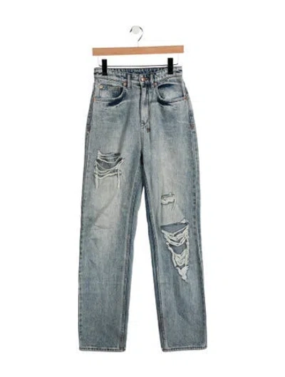 Pre-owned Ksubi High-rise Straight Leg Jeans In Blue