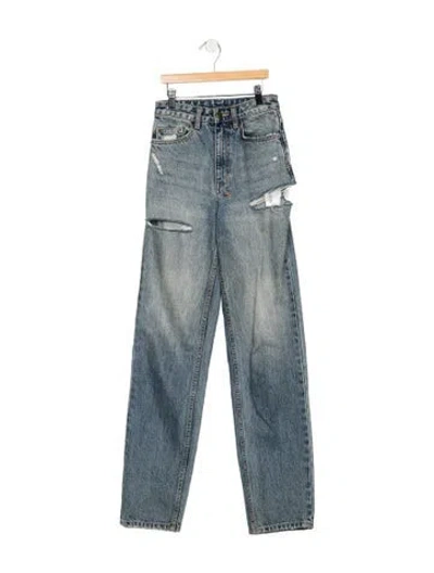 Pre-owned Ksubi High-rise Straight Leg Jeans In Blue