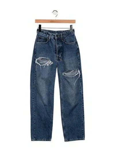 Pre-owned Ksubi High-rise Straight Leg Jeans In Blue