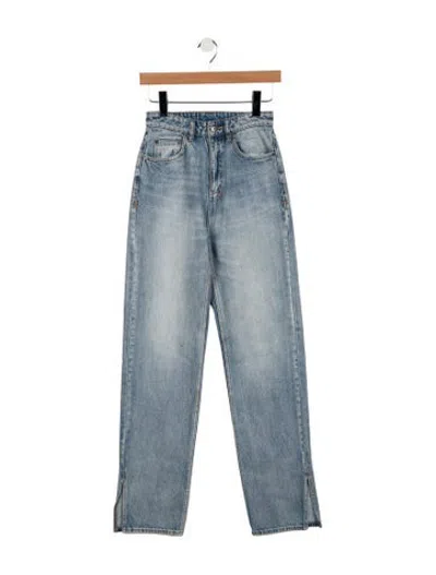 Pre-owned Ksubi High-rise Straight Leg Jeans In Blue