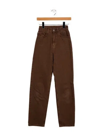 Pre-owned Ksubi High-rise Straight Leg Jeans In Brown