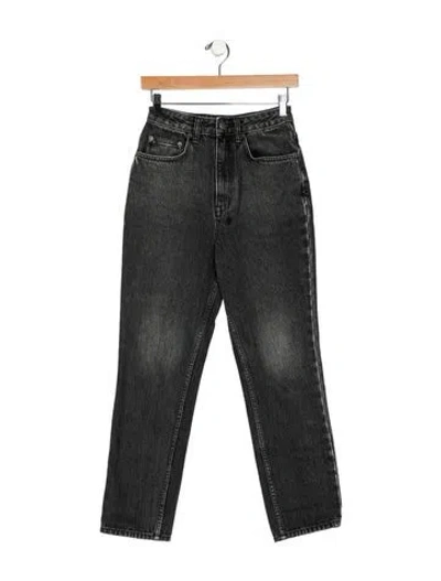 Pre-owned Ksubi High-rise Straight Leg Jeans In Gray