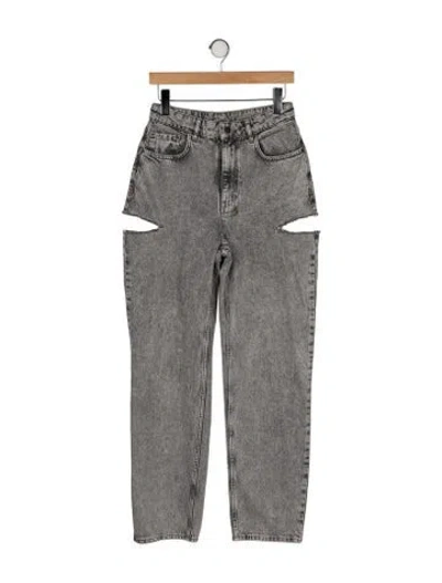 Pre-owned Ksubi High-rise Straight Leg Jeans In Gray