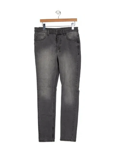 Pre-owned Ksubi High-rise Straight Leg Jeans In Gray