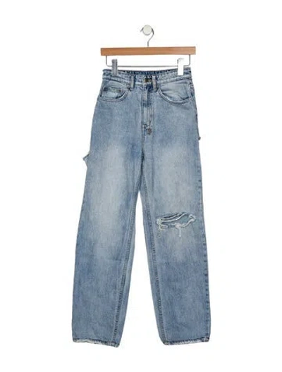 Pre-owned Ksubi High-rise Straight Leg Jeans W/ Tags In Blue