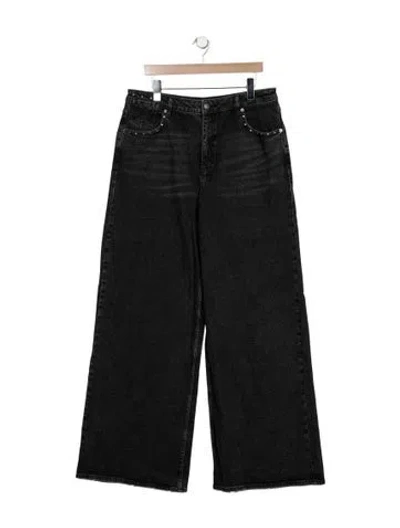 Pre-owned Ksubi High-rise Wide Leg Jeans In Black