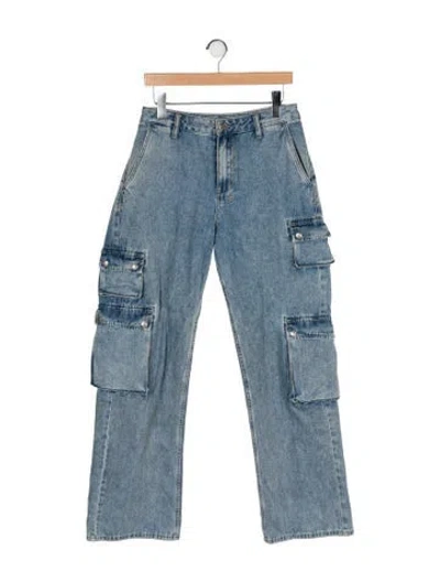 Pre-owned Ksubi High-rise Wide Leg Jeans In Blue