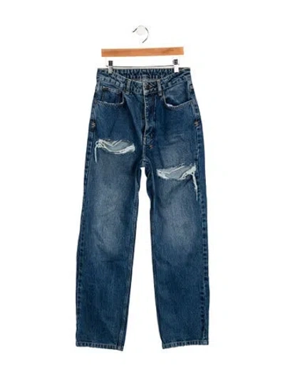 Pre-owned Ksubi High-rise Wide Leg Jeans In Blue
