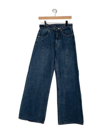 Pre-owned Ksubi High-rise Wide Leg Jeans In Blue