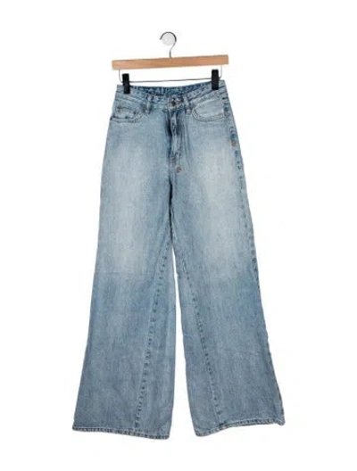 Pre-owned Ksubi High-rise Wide Leg Jeans In Blue