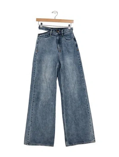 Pre-owned Ksubi High-rise Wide Leg Jeans In Blue
