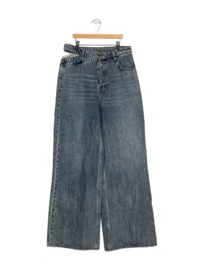 Pre-owned Ksubi High-rise Wide Leg Jeans In Blue