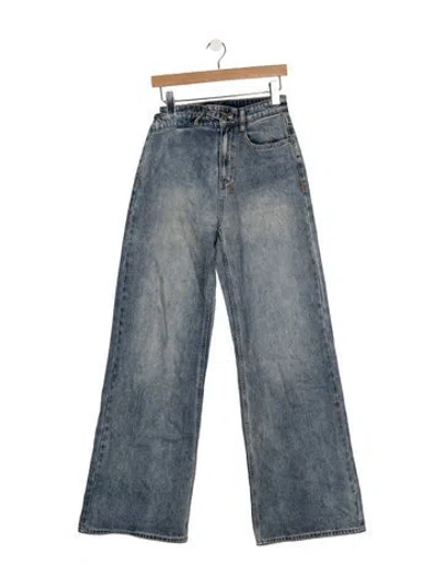 Pre-owned Ksubi High-rise Wide Leg Jeans In Blue