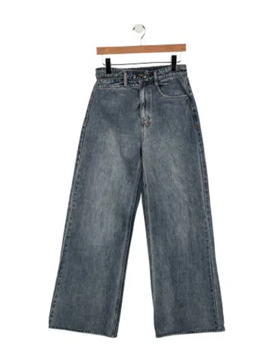 Pre-owned Ksubi High-rise Wide Leg Jeans In Blue