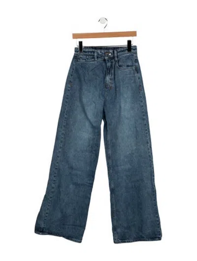 Pre-owned Ksubi High-rise Wide Leg Jeans In Blue