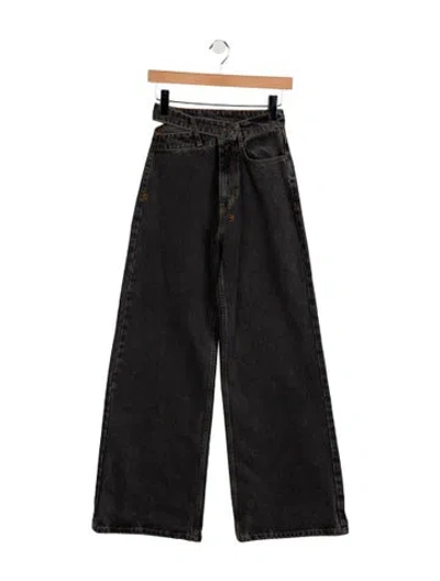 Pre-owned Ksubi High-rise Wide Leg Jeans In Grey