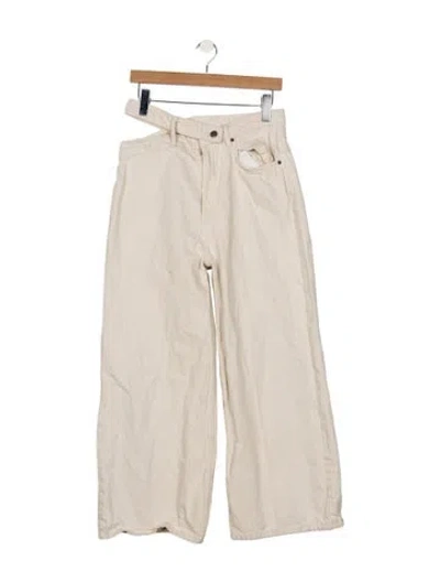 Pre-owned Ksubi High-rise Wide Leg Jeans In Neutrals