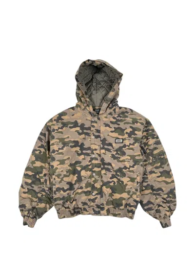 Ksubi Hooded Camouflage Jacket In Green