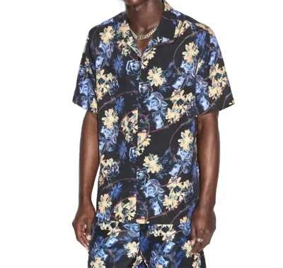 Ksubi Hyperflower Resort Short Sleeve Shirt In Black In Multi