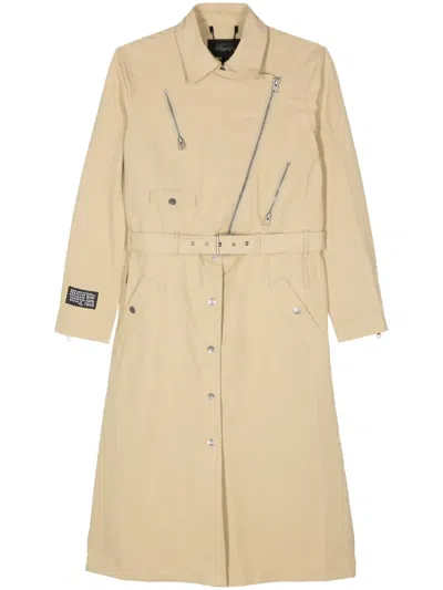 Ksubi Incognito Biker Twill Trench Coat In Neutrals