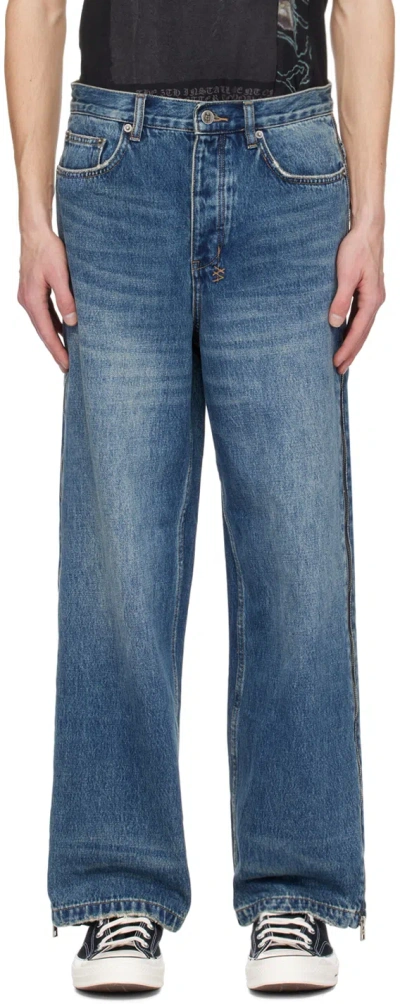 Ksubi Indigo Trippie Redd Edition Maxx Zip Trip Jeans In Denim