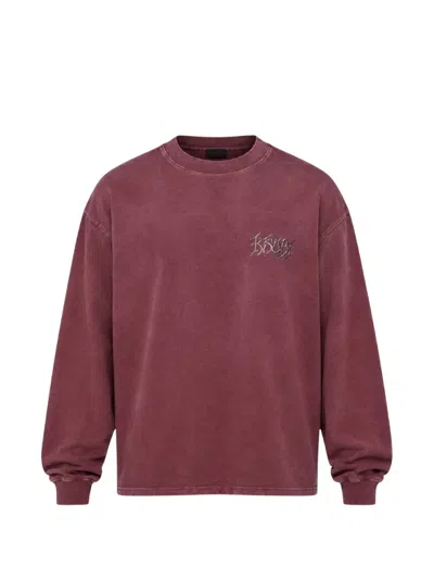 Ksubi Ekcess Cotton Metal Logo Ox Fade Shirt In Burgundy