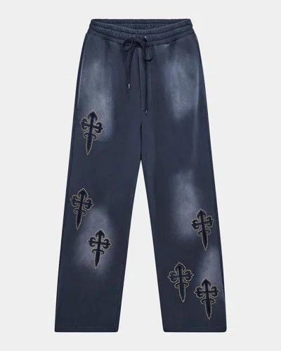 Ksubi Kaliba Cotton Wide-leg Track Pants In Blue