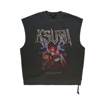 Pre-owned Ksubi Kingdom Slash Crewneck 'faded Black' | Men's Size S