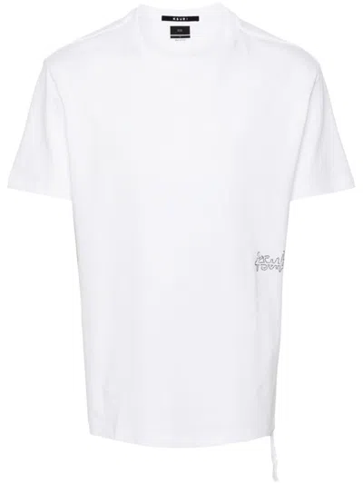 Ksubi Crystal Embellished Kash Logo Cotton T-shirt In White