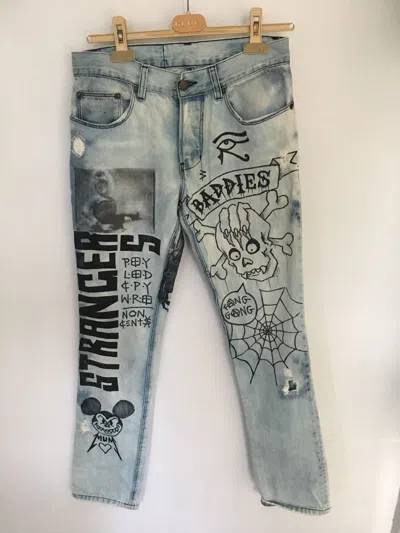 Pre-owned Ksubi Kustom Hand Drawn Graphics By  30 In Blue