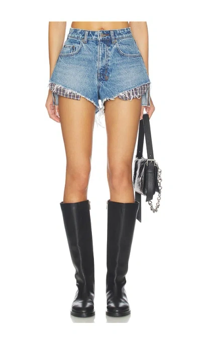 Ksubi Kut Off Denim Short In Blue