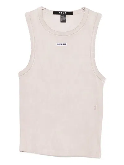 Ksubi Labels Syndicate Xtra Bloom Ribbed Top In Neutral
