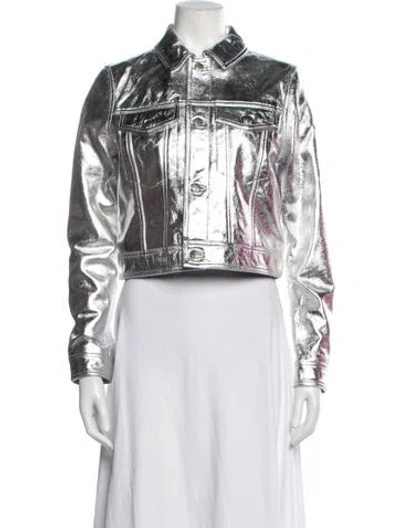 Pre-owned Ksubi Lamb Leather Denim Jacket In Multicolor