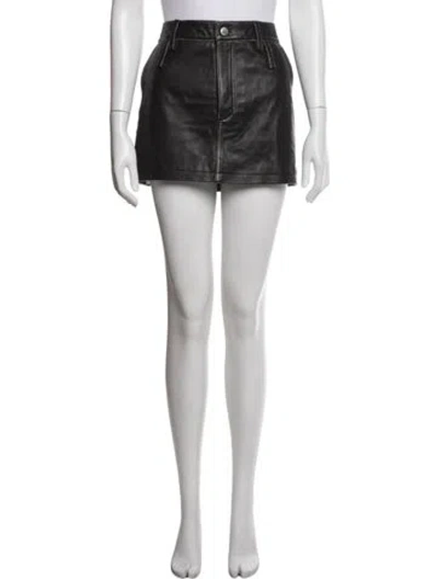 Pre-owned Ksubi Lamb Leather Mini Skirt In White