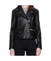 Ksubi Lapel Long Sleeve Leather Jacket In Black