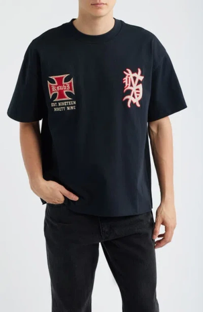 Ksubi League Ekcess Oversize Graphic T-shirt In Black