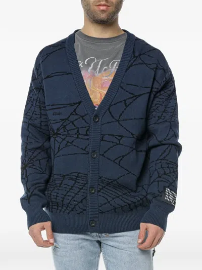 Ksubi Lies Spider-web Cardigan In Blue