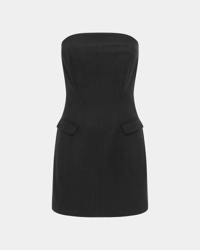 Ksubi London Bustier Dress Pinestripe In Black