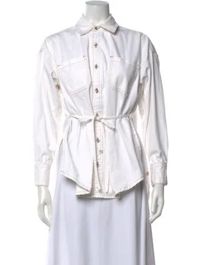Pre-owned Ksubi Long Sleeve Button-up Top In Neutrals