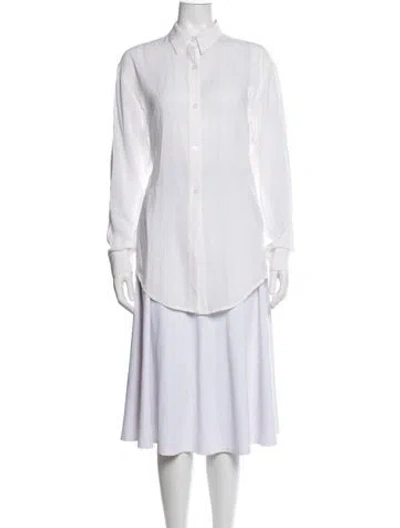 Pre-owned Ksubi Long Sleeve Button-up Top In White