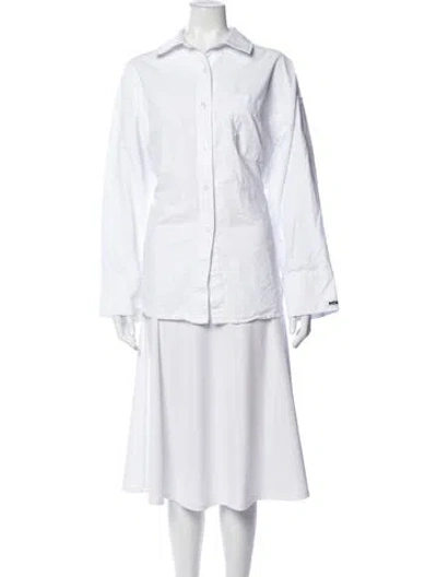 Pre-owned Ksubi Long Sleeve Button-up Top In White
