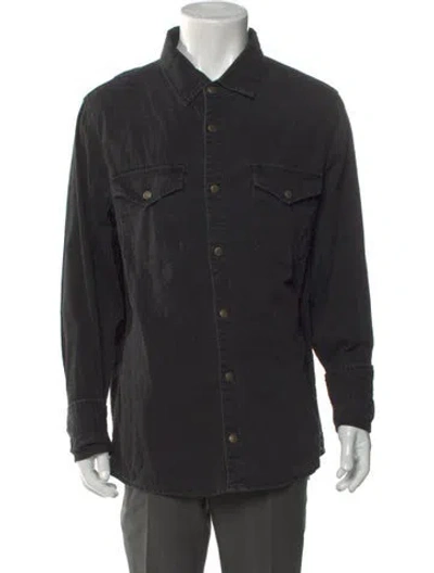 Pre-owned Ksubi Long Sleeve Denim Shirt In Black