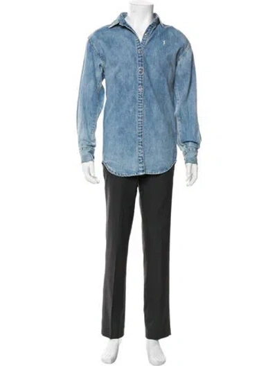 Pre-owned Ksubi Long Sleeve Denim Shirt In Blue