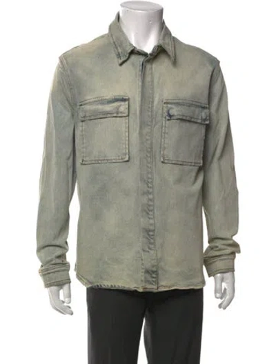 Pre-owned Ksubi Long Sleeve Denim Shirt In Green