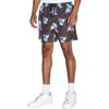 Ksubi Low Res Floral Check Swim Trunks In Brown Multi