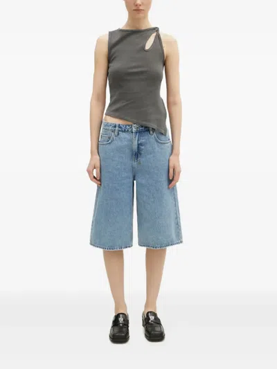 Ksubi Low Rider Denim Shorts In Blue