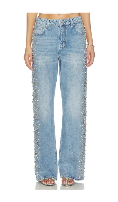 Ksubi Low Rider Kulture Krystal Wide Leg In Blue