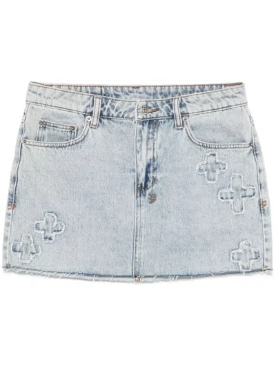 Ksubi Blue Low Rider Denim Miniskirt