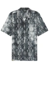 Ksubi Mamba Snakeskin Print Camp Shirt In 黑色