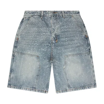 Pre-owned Ksubi Maxx Operator Denim Short 'duke Crystal' | Blue | Men's Size 32